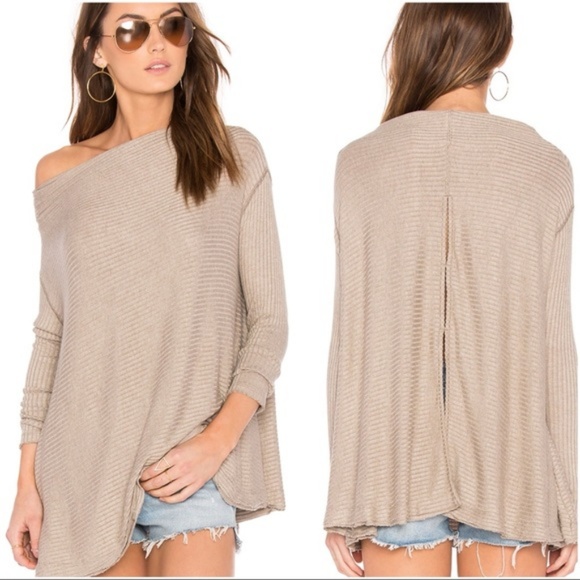 Free People Tops - Free People Lover Rib Split Back Pullover Top M